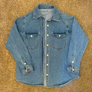 Oversized Denim Shacket, Size L, Never Worn